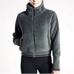 Athleta Tugga Sherpa Jacket Full-Zip Bali Green